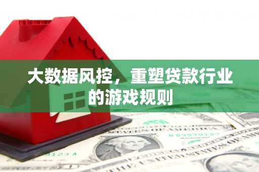 尖扎大数据风控，重塑贷款行业的游戏规则