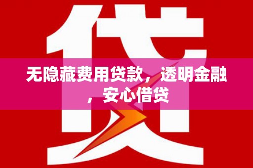 尖扎无隐藏费用贷款，透明金融，安心借贷