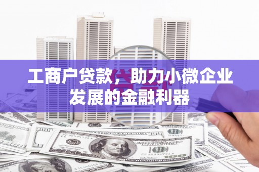 尖扎工商户贷款，助力小微企业发展的金融利器