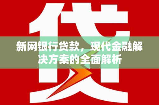 尖扎新网银行贷款，现代金融解决方案的全面解析