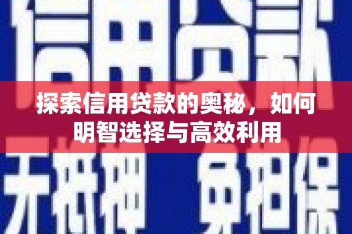 尖扎探索信用贷款的奥秘，如何明智选择与高效利用
