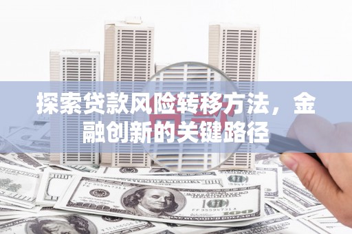 尖扎探索贷款风险转移方法，金融创新的关键路径