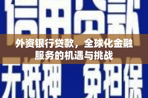尖扎外资银行贷款，全球化金融服务的机遇与挑战